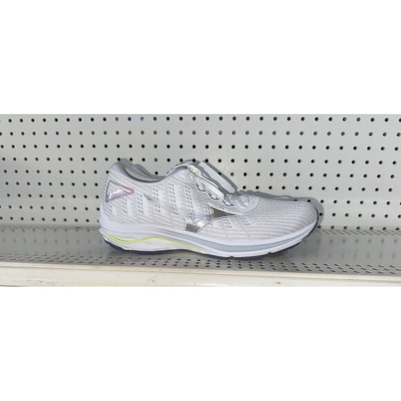 Mizuno Wave Rider 25 Womens Athletic Running Shoes Size 12 White Gray Green - Picture 1 of 8